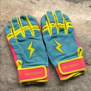 Bruce Bolt Kids' Teal and Pink Lightning Mittens
